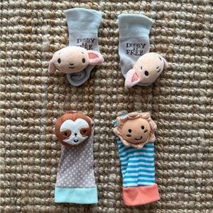 Peanutshell Boho Baby Sock Rattles & Dobby/Harry Potter Feet Rattles, LIKE NEW!